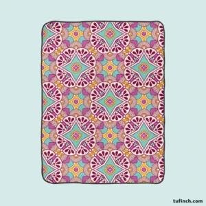 Lavender Indian Seamless Pattern Fleece Blanket 1