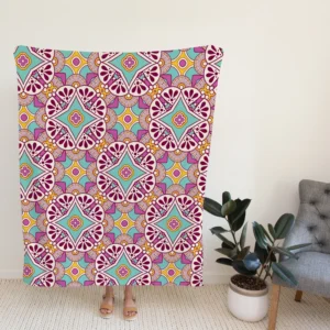 Lavender Indian Seamless Pattern Fleece Blanket