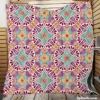 Lavender Indian Seamless Pattern Quilt Blanket