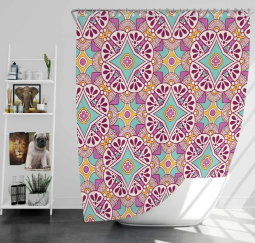 Lavender Indian Seamless Pattern Shower Curtain