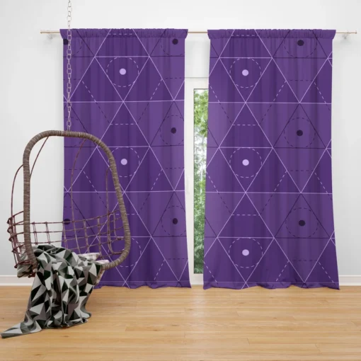 Lavender Purple Triangle Design Curtain