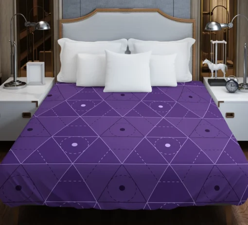 Lavender Purple Triangle Design Duvet Cover