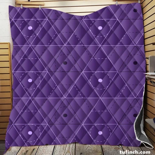 Lavender Purple Triangle Design Quilt Blanket