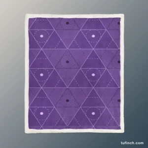 Lavender Purple Triangle Design Sherpa Fleece Blanket 1