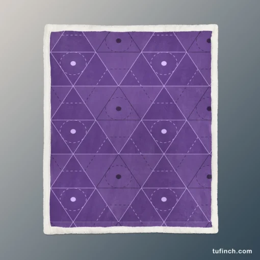 Lavender Purple Triangle Design Sherpa Fleece Blanket 1