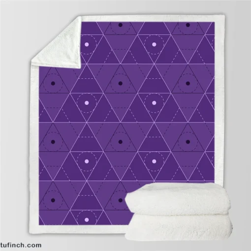 Lavender Purple Triangle Design Sherpa Fleece Blanket