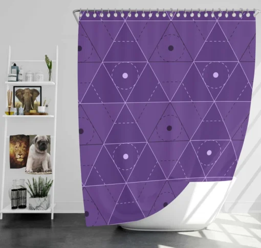 Lavender Purple Triangle Design Shower Curtain