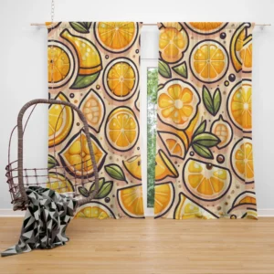 Lemon Fruit Design Curtain