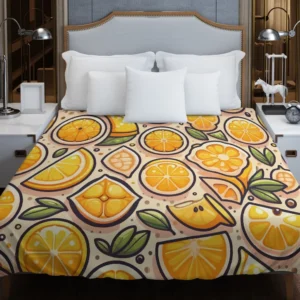 Lemon Fruit Design Duvet Cover