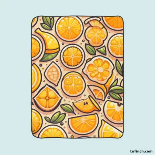 Lemon Fruit Design Fleece Blanket 1