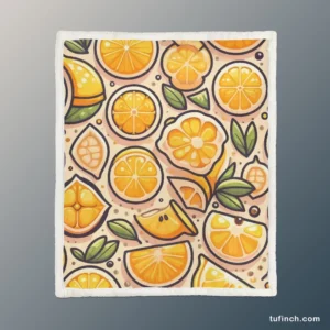 Lemon Fruit Design Sherpa Fleece Blanket 1