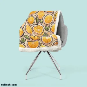 Lemon Fruit Design Sherpa Fleece Blanket 2