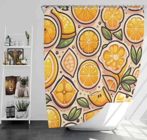 Lemon Fruit Design Shower Curtain