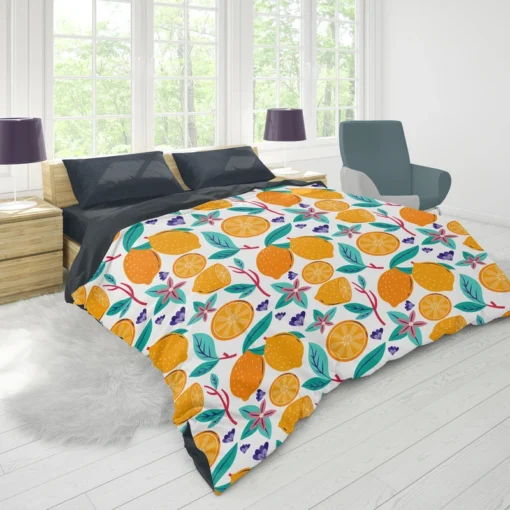 Lemon Painting Pattern Duvet Cover 1