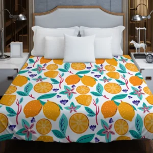 Lemon Painting Pattern Duvet Cover