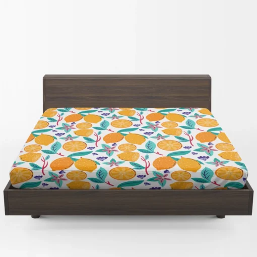 Lemon Painting Pattern Fitted Sheet 1