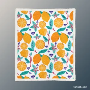 Lemon Painting Pattern Sherpa Fleece Blanket 1