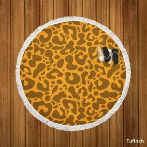 Leopard Print Design Round Beach Towel