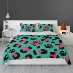 Leopard Print Paw Camouflage Bedding Set 1