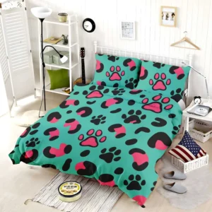 Leopard Print Paw Camouflage Bedding Set