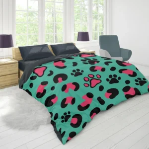 Leopard Print Paw Camouflage Duvet Cover 1