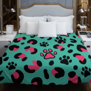 Leopard Print Paw Camouflage Duvet Cover