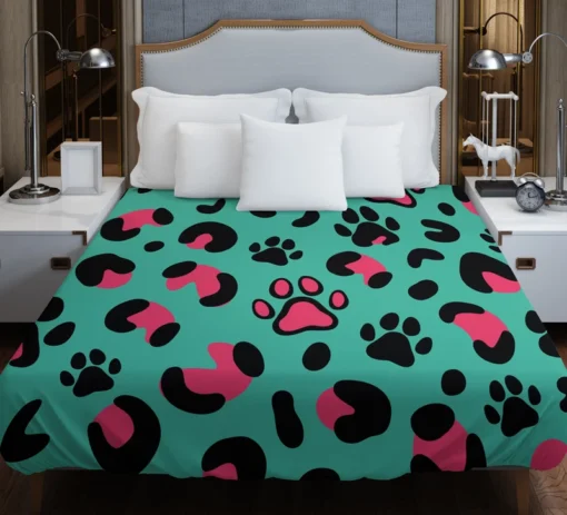 Leopard Print Paw Camouflage Duvet Cover