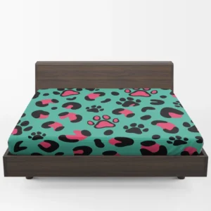 Leopard Print Paw Camouflage Fitted Sheet 1