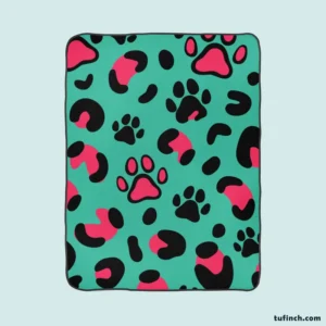 Leopard Print Paw Camouflage Fleece Blanket 1