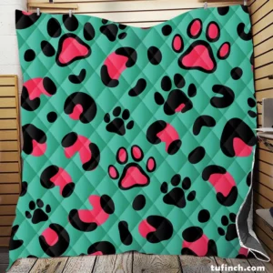 Leopard Print Paw Camouflage Quilt Blanket