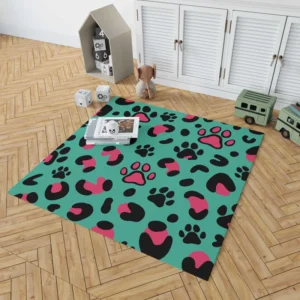 Leopard Print Paw Camouflage Rug 1