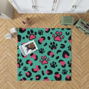 Leopard Print Paw Camouflage Rug