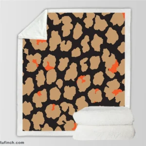 Leopard Skin Print Design Sherpa Fleece Blanket