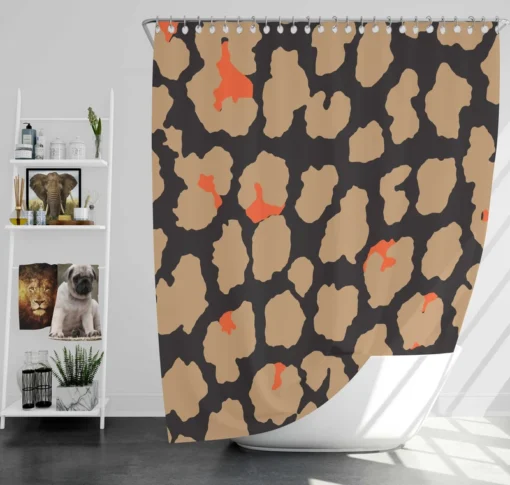 Leopard Skin Print Design Shower Curtain