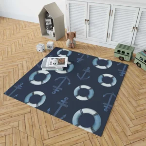 Lifebuoy Anchor On Green Vogue Rug 1