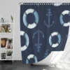 Lifebuoy Anchor On Green Vogue Shower Curtain