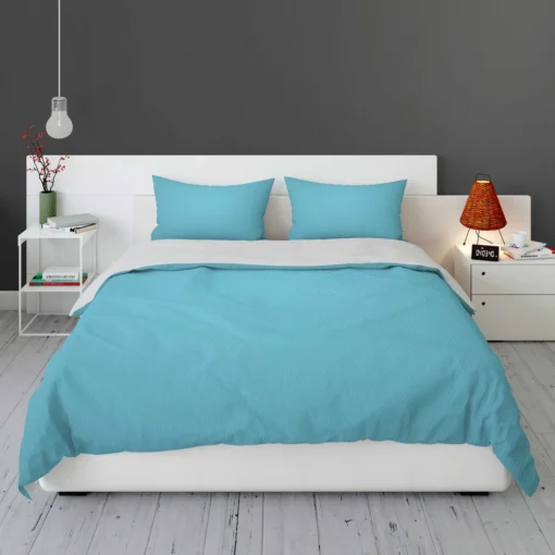 Light Azure Blue Color Bedding Set 1