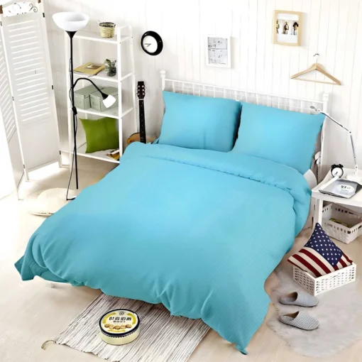 Light Azure Blue Color Bedding Set