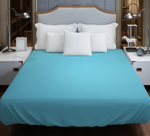 Light Azure Blue Color Duvet Cover