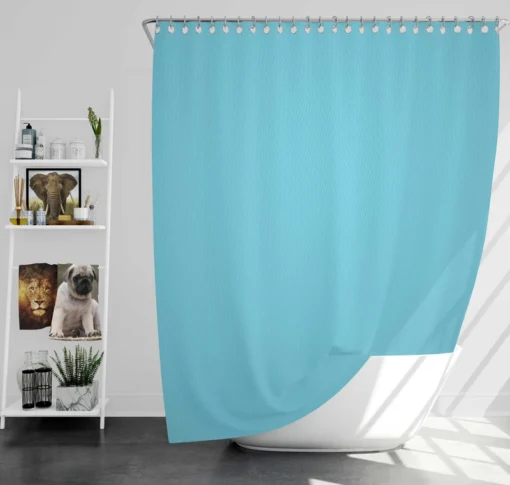 Light Azure Blue Color Shower Curtain