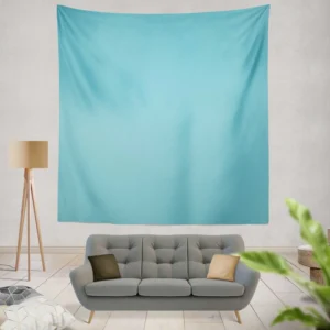 Light Azure Blue Color Wall Tapestry