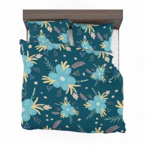 Light Blue Flowers Pattern Bedding Set 2