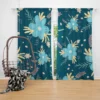 Light Blue Flowers Pattern Curtain