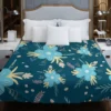 Light Blue Flowers Pattern Duvet Cover