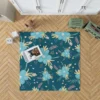 Light Blue Flowers Pattern Rug