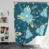 Light Blue Flowers Pattern Shower Curtain