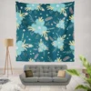 Light Blue Flowers Pattern Wall Tapestry