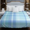 Light Blue Plaid Tartan Pattern Duvet Cover