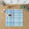 Light Blue Plaid Tartan Pattern Rug