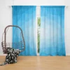 Light Blue Polygon Triangle Curtain